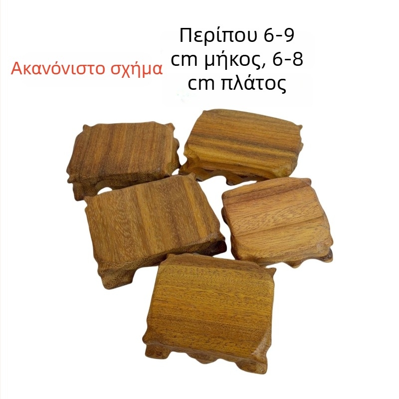 Βάση βάζου από φυσικό ξύλο με διακόσμηση σκαλισμένη σε ρίζες, σετ τσαγιού και φλυτζάνι τσαγιού, αγαλματίδιο Βούδα — χειροποίητο διακοσμητικό έργο