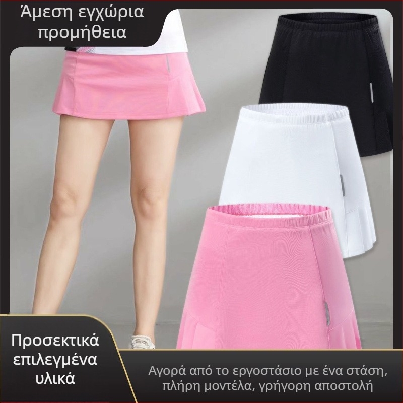 Γυναικεία αθλητική φούστα-σκορτ με ενσωματωμένα σορτς — γρήγορο στέγνωμα, διαπνοή, αδιαφανής ύφανση, κατάλληλη για μπάντμιντον και τένις, για γιόγκα, γυμναστική, τρέξιμο και χορευτικές παραστάσεις.