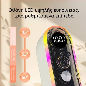 Πολύχρωμος μαγνητικός θερμαντήρας χεριών, επαναφορτιζόμενος, διαχωριζόμενος τύπος 2-in-1, επτάχρωμα φώτα, αυτοθερμαινόμενη συσκευή, δώρο για κορίτσια