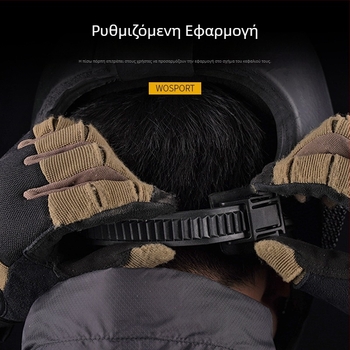 Wosport W23 Ελαφρύ κράνος πλήρους προστασίας με EVA υλικό, αναπνέουσα μεταλλικό πλέγμα και αφρός μνήμης