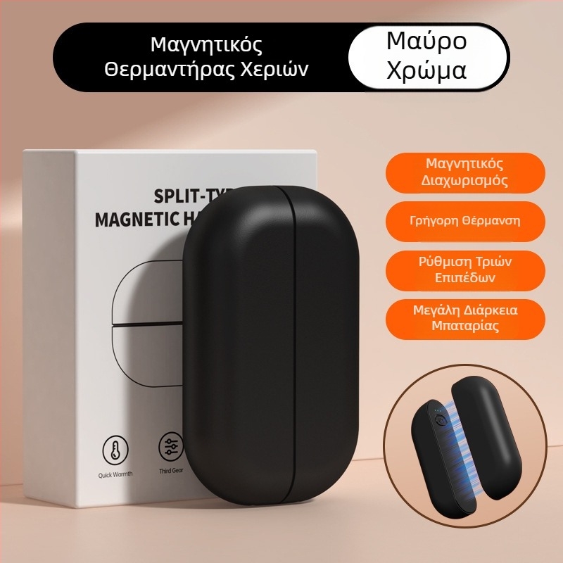 Μαγνητικός αποσπώμενος θερμαντήρας χεριών, επαναφορτιζόμενος, 2-σε-1, μίνι φορητός θερμαντήρας χεριών