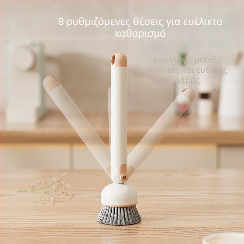 Περιστρεφόμενη βούρτσα για κατσαρόλες με ρυθμιζόμενο μακρύ χερούλι – πολυλειτουργικό εργαλείο πλυσίματος πιάτων