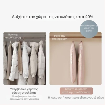 Θήκη αποθήκευσης μπουφάν με παχύτερη προστασία από υγρασία και κάλυμμα προστασίας από σκόνη για εποχιακά ρούχα