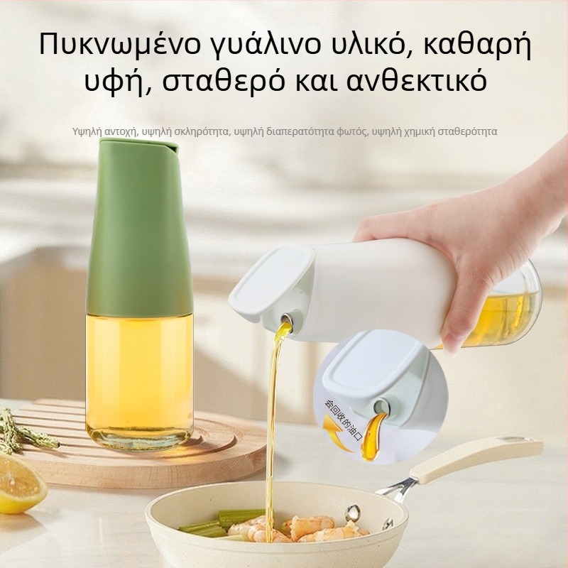 Σετ γυάλινών μπουκαλιών λαδιού για την κουζίνα με αυτόματο άνοιγμα καπακιού