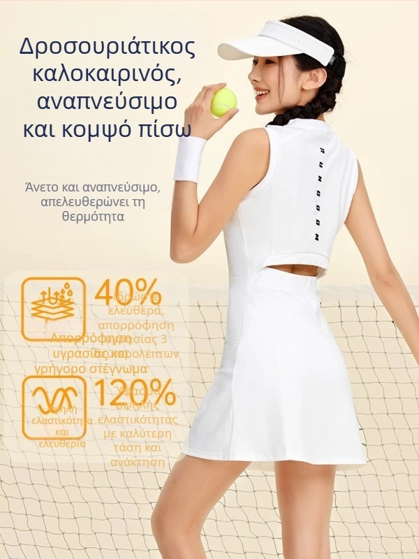 Γυναικείο φόρεμα τένις, 2024, νέο, υψηλής ποιότητας, ανάλαφρο, αμερικανικού στυλ