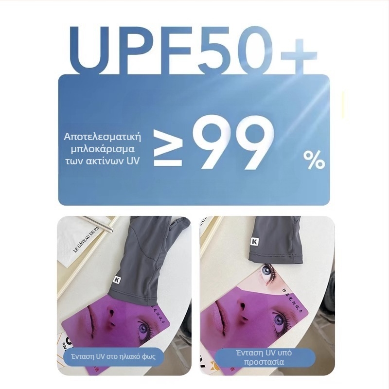 Γάντια οδήγησης UPF50+ με μακρύ καρπό, προστασία από τον ήλιο, για γυναίκες και άνδρες, καλοκαιρινή ποδηλασία, χωρίς δάχτυλα, ευαίσθητα στην οθόνη αφής, ice silk