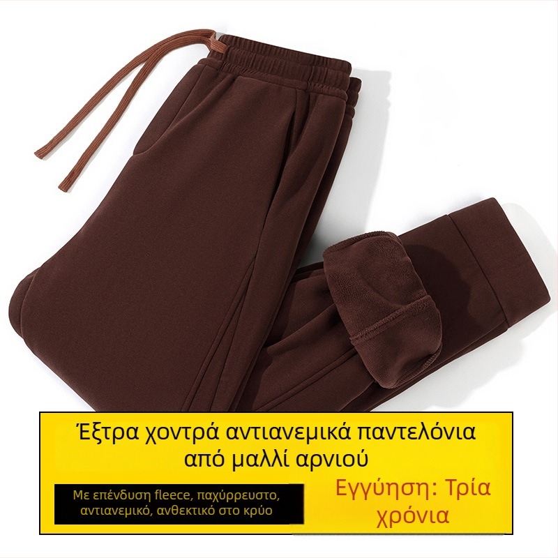 Ανδρικοί χειμερινοί παντελόνες με επένδυση φλίς, ίσιο κόψιμο, casual αθλητικά, ζεστά και ανθεκτικά στον άνεμο