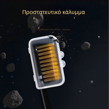 Hazy Beauty οδοντόβουρτσα πολυτελείας με λαβή μαύρο-χρυσή, ευρεία κεφαλή, απαλές ίνες μεταξιού, οικογενειακό σετ 6 τεμαχίων