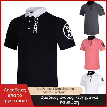 Ανδρικό γκολφ πόλο με κοντό μανίκι, αναπνεύσιμο, καλοκαιρινή χρήση, χαλαρή γραμμή, απομάκρυνση ιδρώτα