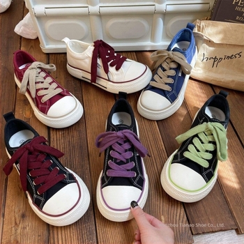 Maimaijia Mango Toe καμβά παπούτσια για γυναίκες, 2025 φθινόπωρο, χαμηλό ύψος, λευκά, casual αθλητικά παπούτσια