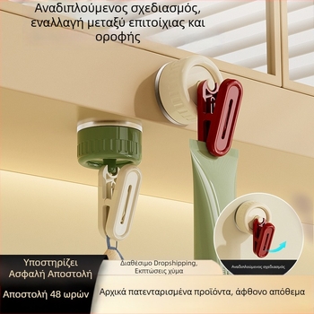 Κλιπ αποθήκευσης με περιστρεφόμενη βεντούζα – μπάνιο και κουζίνα; για πετσέτες, σημειώσεις και αποδείξεις στο ψυγείο; εγκατάσταση χωρίς τρύπες.