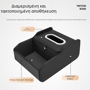 Πολυλειτουργική θήκη αποθήκευσης χαρτομάντιλων για αυτοκίνητο – θήκη χαρτομάντιλων στην κεντρική κονσόλα