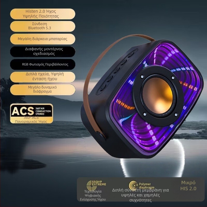 W20 Bluetooth ηχείο σε σχήμα διαστημικής κάψουλας με φινίρισμα Abyss Mirror, δυνατός ήχος, πλούσιο μπάσο, αιωρούμενος σχεδιασμός και πολύχρωμα φώτα