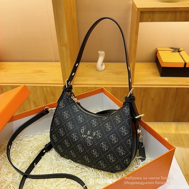Γυναικεία τσάντα PU crossbody με σχέδιο σε σχήμα φεγγαριού, μικρού μεγέθους, καλοκαίρι 2025