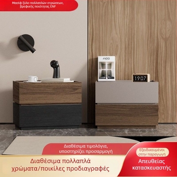 Μικρό κομοδίνο με πάνελ από ξύλο πολλαπλών στρώσεων, ράφι αποθήκευσης δίπλα στο κρεβάτι, οικιακή χρήση, κομψό ύφος πολυτέλειας