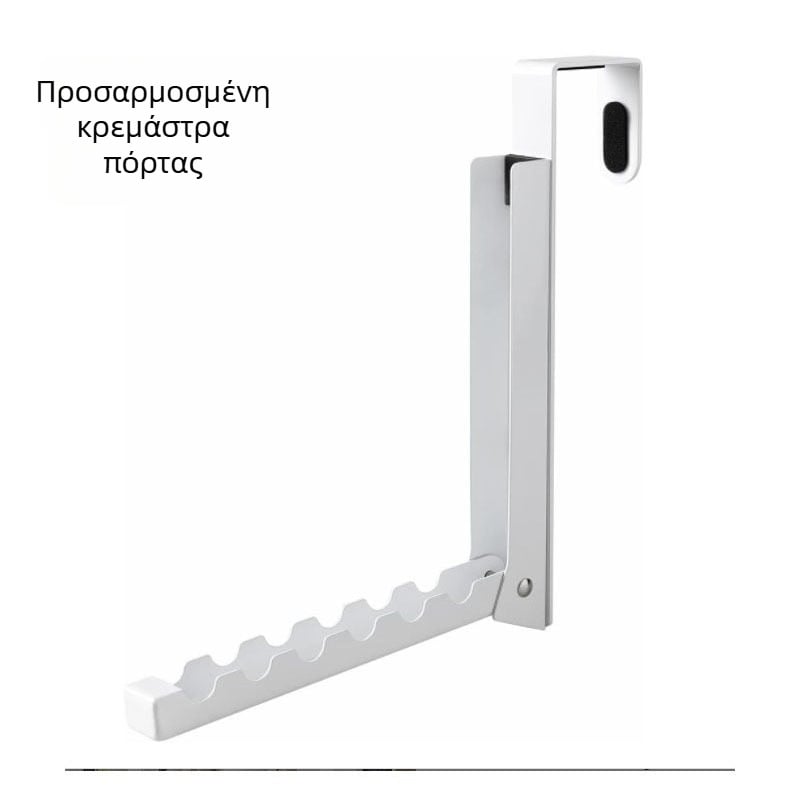 Κρεμάστρα πετσετών πόρτας μπάνιου από σίδηρο, λευκή επίστρωση, μοντέρνος μινιμαλιστικός σχεδιασμός, για πόρτα, αντέχει έως 10 κιλά