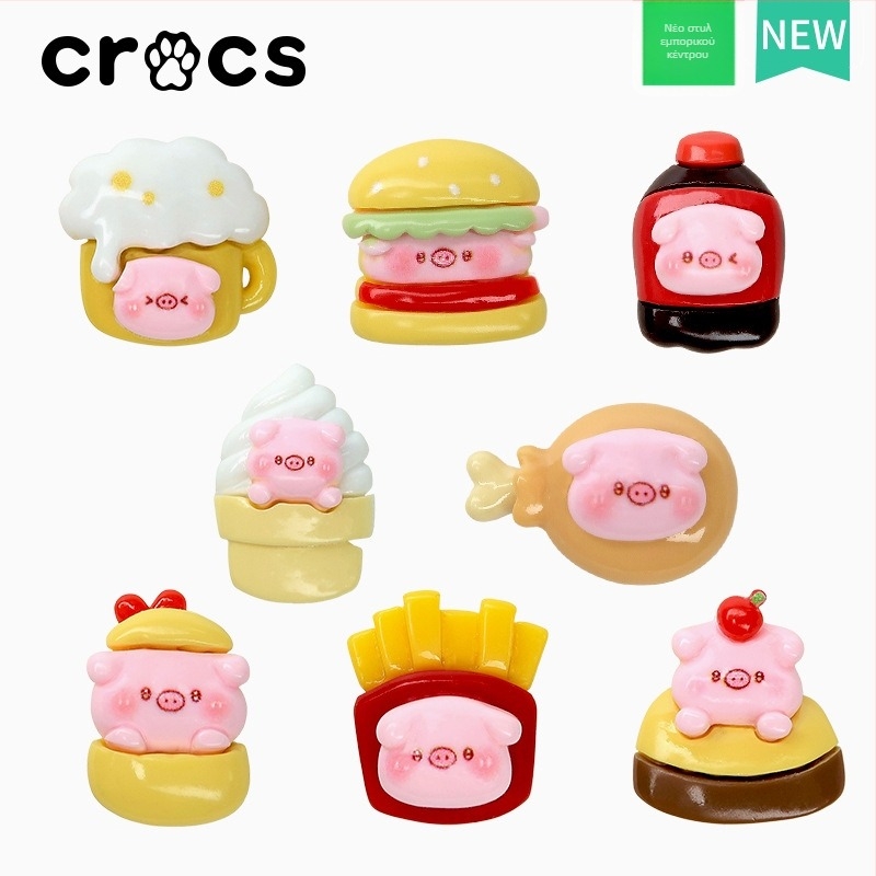 Αξεσουάρ Crocs σε στυλ πάπιας με φιόγγο, κούμπωμα και λουλούδι – εξαρτήματα DIY κινούμενων σχεδίων