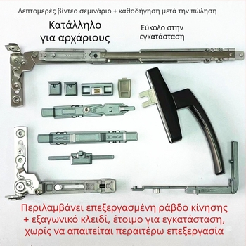 Κρυφές μεντεσέδες για αλουμινένιες πόρτες και παράθυρα με εσωτερικό άνοιγμα και εσωτερική κλίση