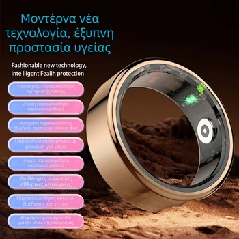 Δαχτυλίδι Υγείας με Bluetooth για παρακολούθηση καρδιακού ρυθμού, οξυγόνου αίματος και ύπνου, αυτοματοποιημένη ανίχνευση και ενσωματωμένη κάμερα