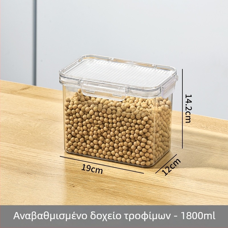 Mabalo Διαφανές πλαστικό δοχείο αποθήκευσης τροφίμων με αεροστεγές καπάκι για ψυγείο και κατάψυξη – αποθήκευση δημητριακών