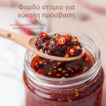 Κλειστό δοχείο αποθήκευσης τροφίμων, για σάλτσα τσίλι και τουρσιά, 300 ml