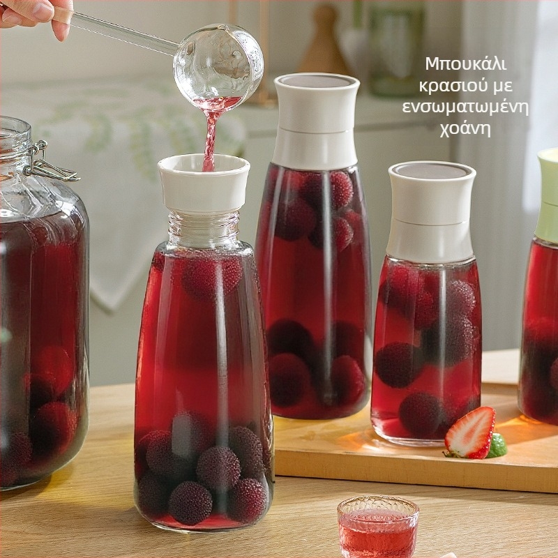 600 ml γυάλινο μπουκάλι κρασιού για έγχυση, σφραγιζόμενο δοχείο τροφίμου, άδειο μπουκάλι για επαναπακετάρισμα λευκού κρασιού