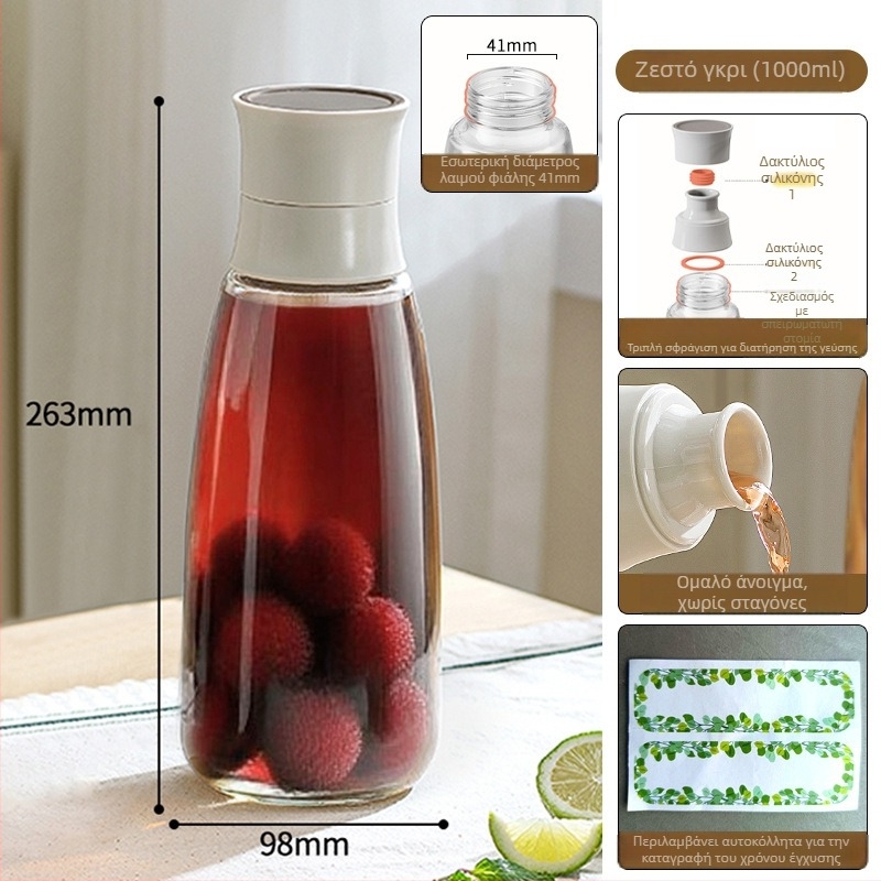 600 ml γυάλινο μπουκάλι κρασιού για έγχυση, σφραγιζόμενο δοχείο τροφίμου, άδειο μπουκάλι για επαναπακετάρισμα λευκού κρασιού