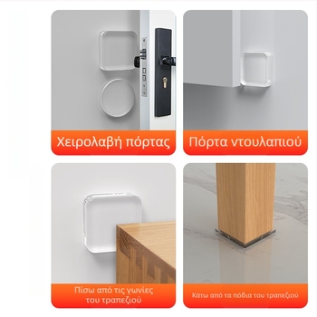 PU προστατευτικό μαξιλαράκι πόρτας με αυτοκόλλητο, διαφανές προστατευτικό για χειρολαβή και κλείσιμο πόρτας, πλένεται
