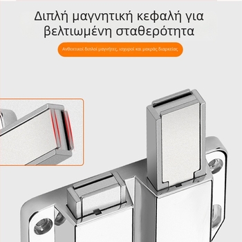 Μηχανισμός επαναφοράς πόρτας αόρατης για ντουλάπα με διπλά φύλλα, μαγνητικός περιοριστής πόρτας και επαναφορικός μηχανισμός για ντουλάпи με παπούτσια