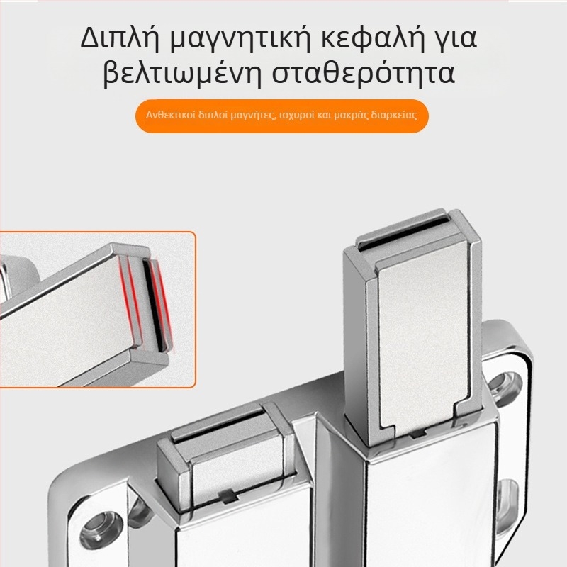Μηχανισμός επαναφοράς πόρτας αόρατης για ντουλάπα με διπλά φύλλα, μαγνητικός περιοριστής πόρτας και επαναφορικός μηχανισμός για ντουλάпи με παπούτσια
