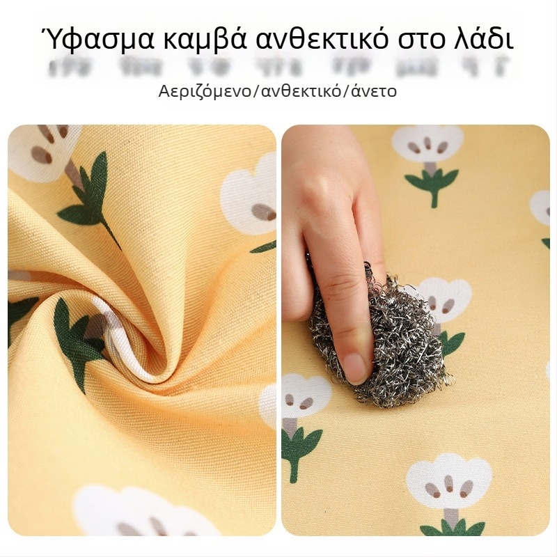 Αγροτικού στυλ ποδιά από καμβά με μακριά μανίκια για την κουζίνα, ανθεκτική σε λίπη και λεκέδες