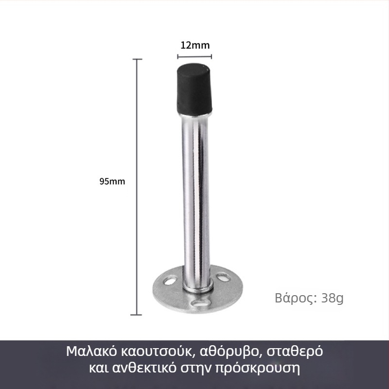 Αποσπώμενο επάνω εξάρτημα πόρτας από ανοξείδωτο χάλυβα, καουτσούκ προστατευτικό για μπάνιο, ήσυχος φραγμός για γυάλινες πόρτες, επιτοίχια εγκατάσταση