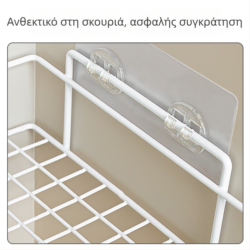 Τριγωνικό ράφι αποθήκευσης τοιχομονταζόμενο χωρίς τρύπες για μπάνιο, τουαλέτα και κουζίνα