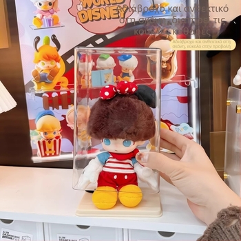 Bubble Mart Dimoo Disney Θήκη αποθήκευσης και προβολής βινύλ φιγούρων με διαφανές κάλυμμα κατά της σκόνης και ράφι για στοίβαξη