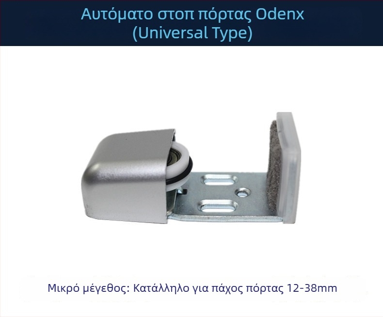 Αυτόματη συρόμενη πόρτα με αισθητήρα για γυάλινες πόρτες; μηχανισμός για πόρτες από γυαλί, ξύλο και ανοξείδωτο χάλυβα; σταθερός κάτω τροχός και οδηγός τροχού