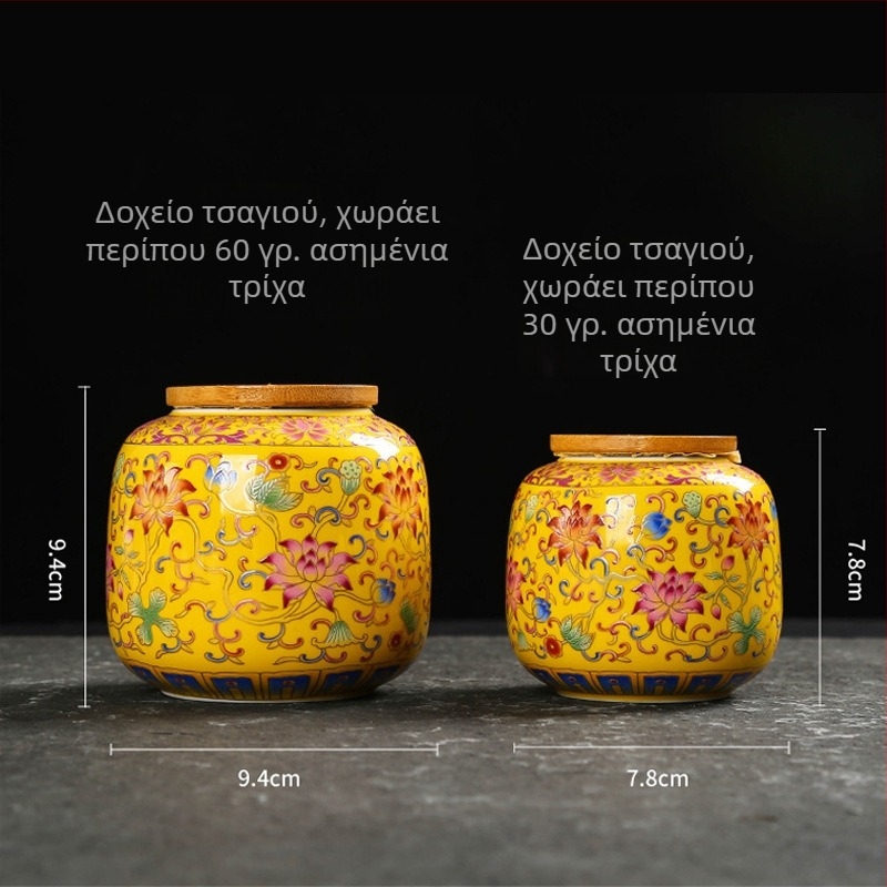 Jinglongtang Κεραμικό σετ δοχείων για τσάι, μικρά σφραγισμένα δοχεία αποθήκευσης τσαγιού, φορητό μίνι ταξιδιωτικό κουτί αποθήκευσης τσαγιού