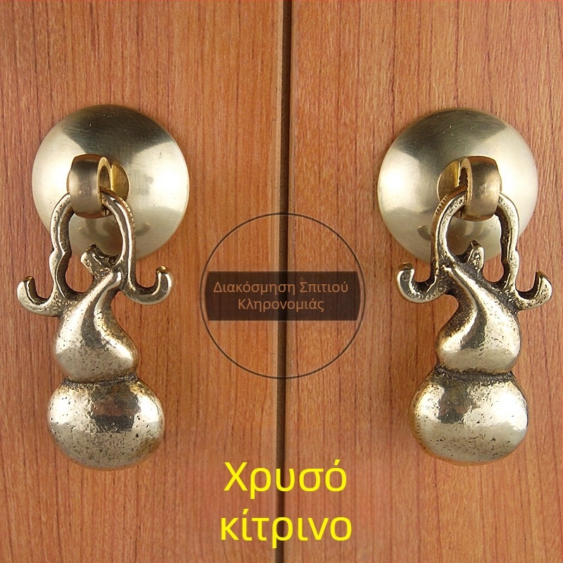 Χαλκού λαβή σε αντίκες στυλ για συρτάρια και πόρτες ντουλαπιών, λαβή με μοτίβο κολοκύθας και κρεμαστό σχέδιο