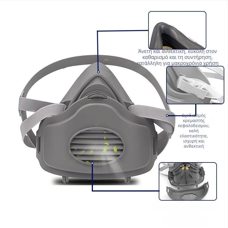 Power Shield 3200 Μισή μάσκα προστασίας από σκόνη για εξόρυξη άνθρακα, βιομηχανική σκόνη, τρίψιμο και ανακαίνιση, αντι-καπνός