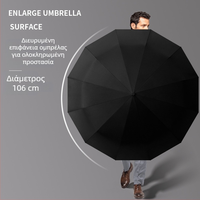 Αυτόματη ομπρέλα με λαβή από μασίφ ξύλο, επιχειρηματικού στυλ ομπρέλα σκιάς ήλιου και βροχής, προσαρμόσιμη σχεδίαση
