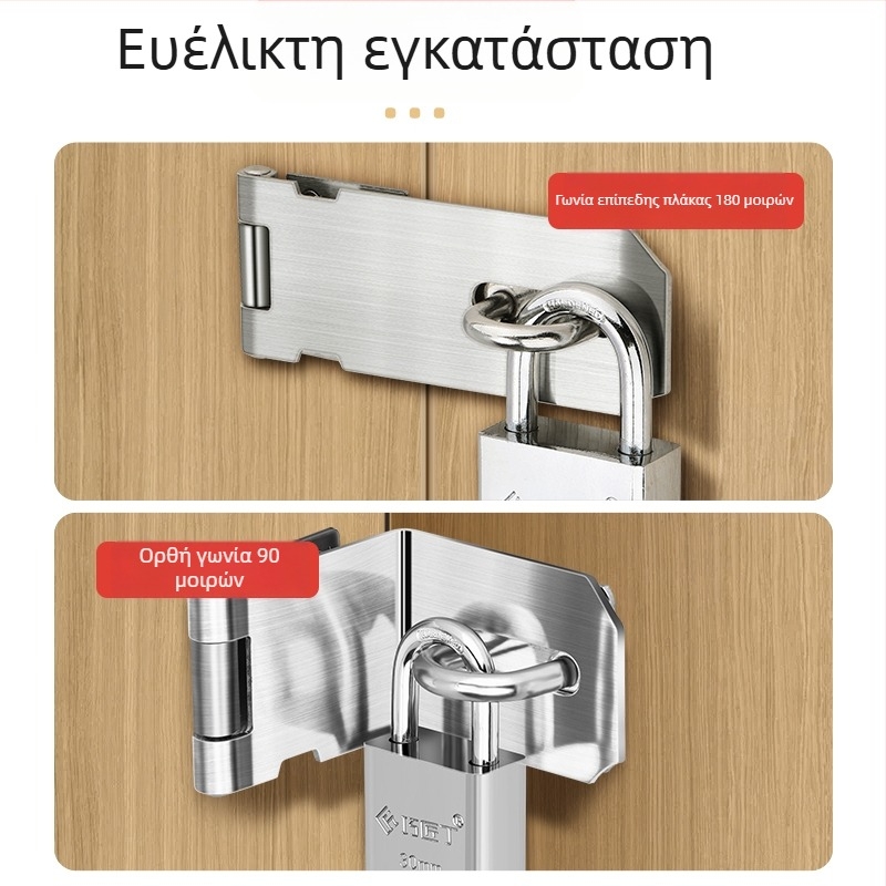 Ανοξείδωτο κούμπωμα πόρτας με παλαιού τύπου επίπεδη γωνία, επιφανειακή εγκατάσταση, αντίστροφο κλείδωμα
