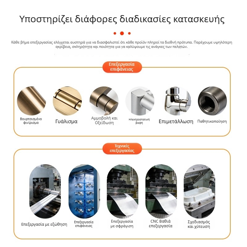 Μαύρη λαβή αλουμινίου για πόρτες, παράθυρα και έπιπλα: ντουλάπες, συρτάρια και ντουλάπια παπουτσιών, με επιμηκυμένο μήκος