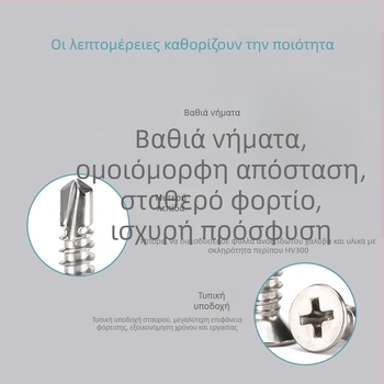 Βίδες από ανοξείδωτο χάλυβα 410, επίπεδη κεφαλή, σταυρωτή υποδοχή (Phillips), αυτοδιάτρητες για εγκατάσταση πόρτας και παραθύρου
