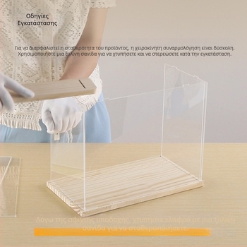 Αποκλειστικό ακρυλικό display stand Bubble Mart με χώρο για blind box, ράφι για κούκλες και προστατευτικό κάλυμμα από σκόνη