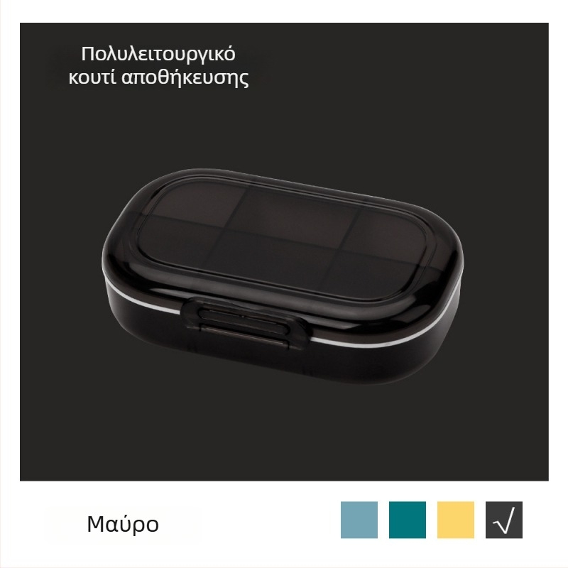 Αποσπώμενο κουτί φαρμάκων με 6 διαμερίσματα, μεγάλο και φορητό, υλικό κατάλληλο για τρόφιμα, οργανωτής φαρμάκων για οικιακή χρήση