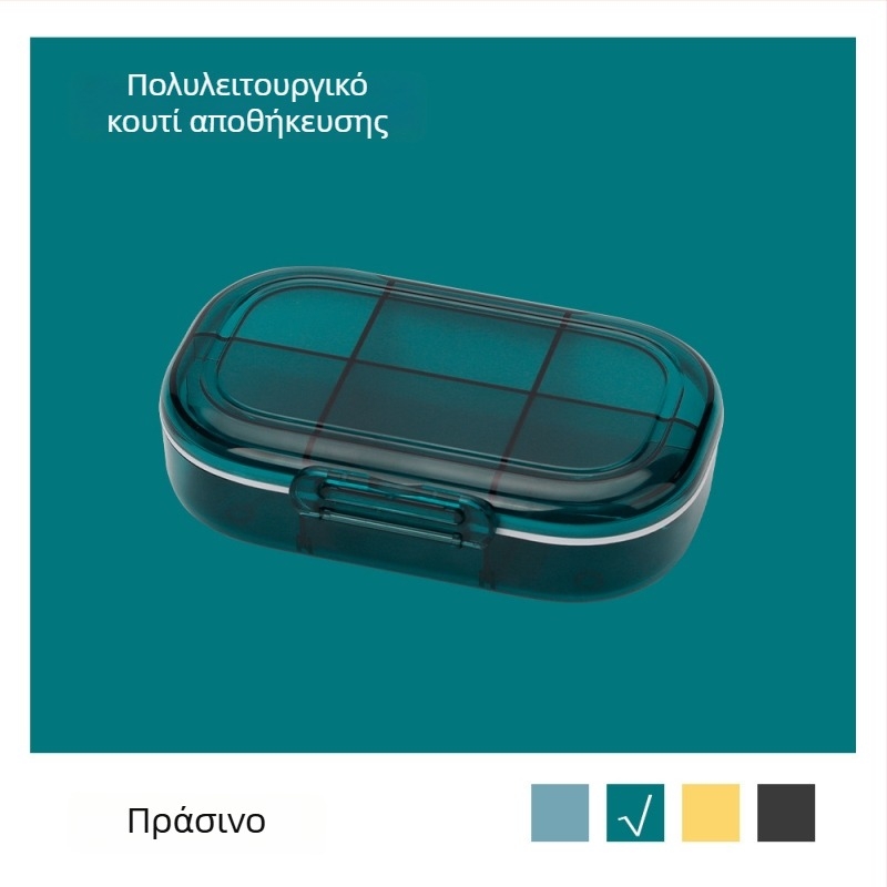 Αποσπώμενο κουτί φαρμάκων με 6 διαμερίσματα, μεγάλο και φορητό, υλικό κατάλληλο για τρόφιμα, οργανωτής φαρμάκων για οικιακή χρήση