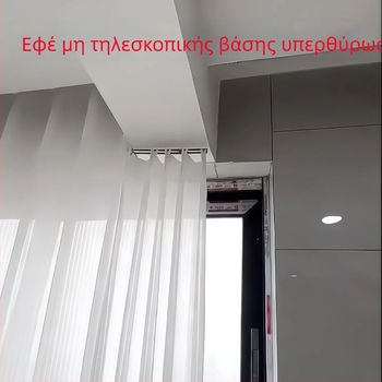 Συσκευή για κουρτινοδρομής με τόξο, επεκτειόμενη τετράγωνη τροχιά, ευθεία τροχιά, ηλεκτρικά ρυθμιζόμενη τροχιά μπαλκονιού, εξαρτήματα αριστερά και δεξιά εγκατάστασης