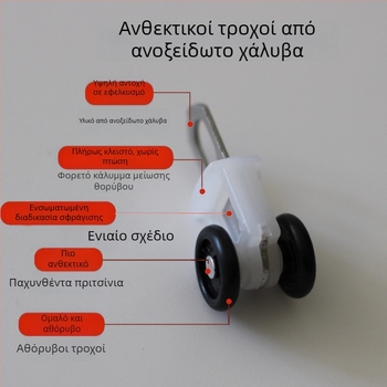 Αλουμινένιος οδηγός κουρτινών με ενισχυμένη κατασκευή και ήσυχο κύλισμα, επάνω και πλευρική στήριξη, ευθεία ράγα για μονή και διπλή κουρτίνα, σετ εξαρτημάτων