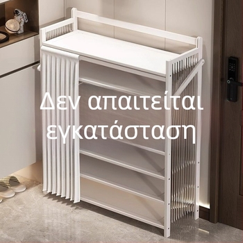 Πτυσσόμενη εταζέρα παπουτσιών για εσωτερική χρήση, πολλαπλών επιπέδων, προστασία από τη σκόνη, χωρίς εγκατάσταση