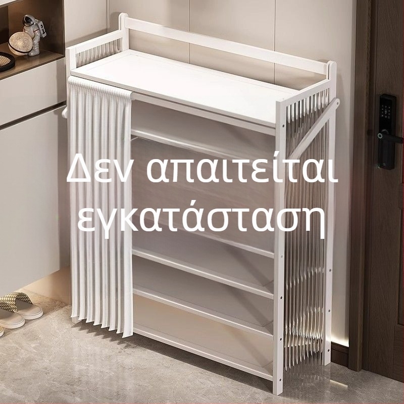Πτυσσόμενη εταζέρα παπουτσιών για εσωτερική χρήση, πολλαπλών επιπέδων, προστασία από τη σκόνη, χωρίς εγκατάσταση