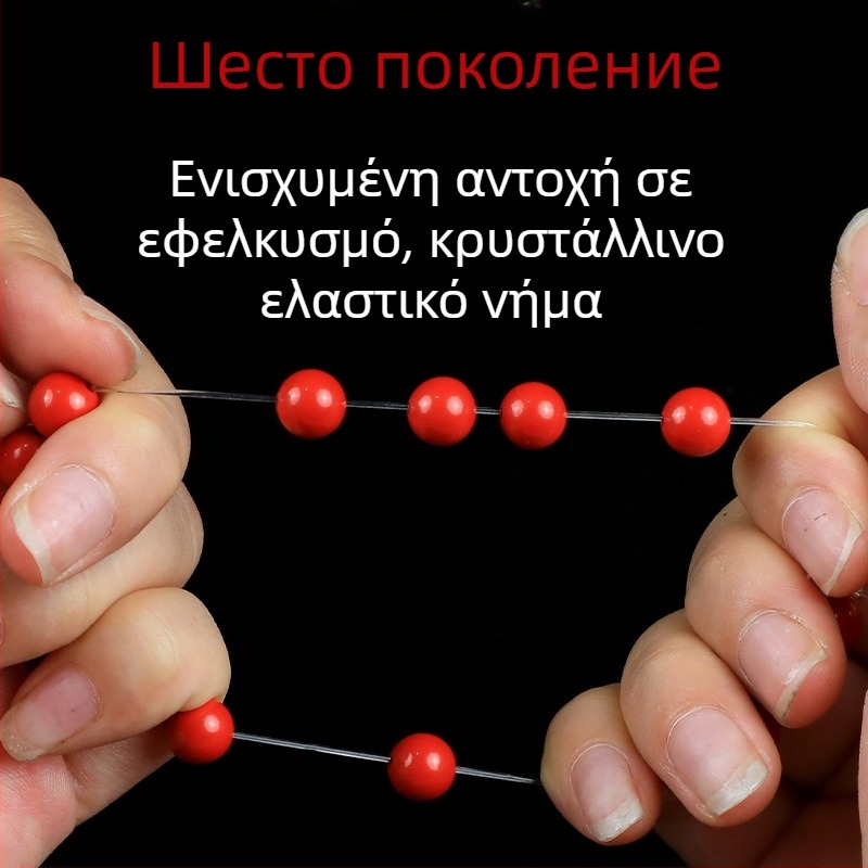 Διαφανής κρυστάλλινος ελαστικός κορδόνι, λευκός, ρολό 1000 μ., κυκλικής διατομής, για διακόσμηση με χάντρες
